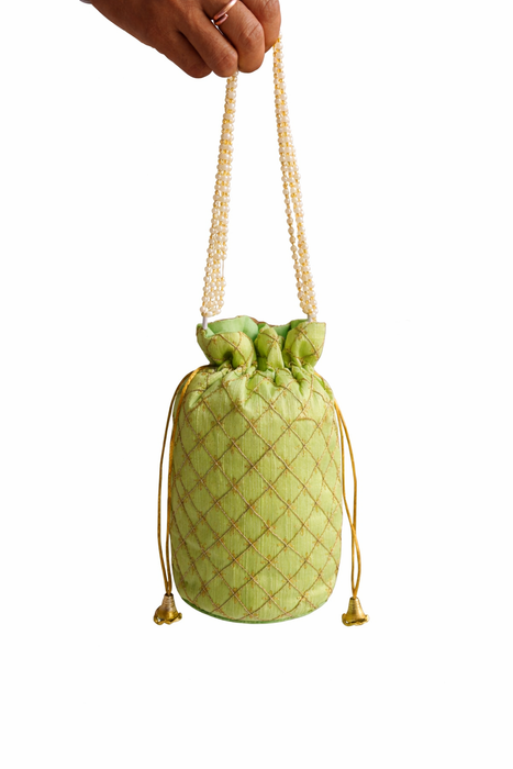 Beaded Potli Bag Bridal Jaal Drawstring Purse