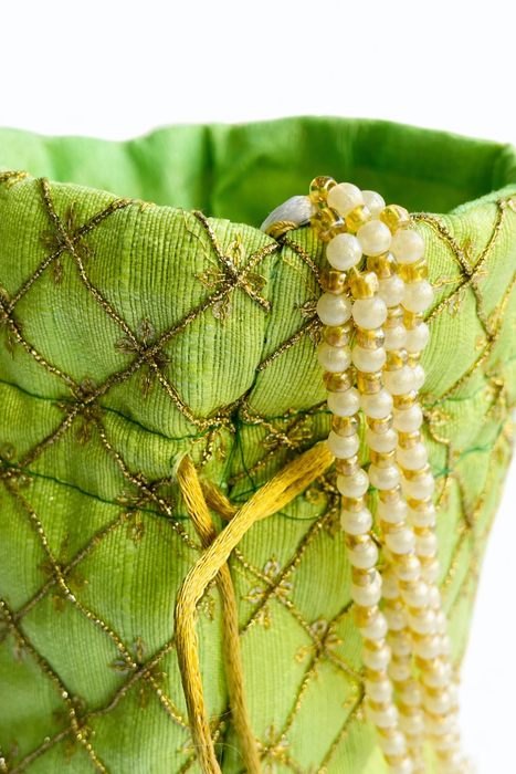 Beaded Potli Bag Bridal Jaal Drawstring Purse