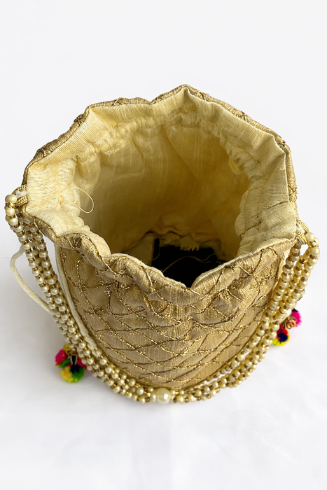 Beaded Potli Bag Bridal Jaal Drawstring Purse