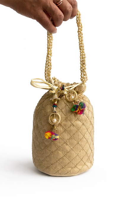 Beaded Potli Bag Bridal Jaal Drawstring Purse