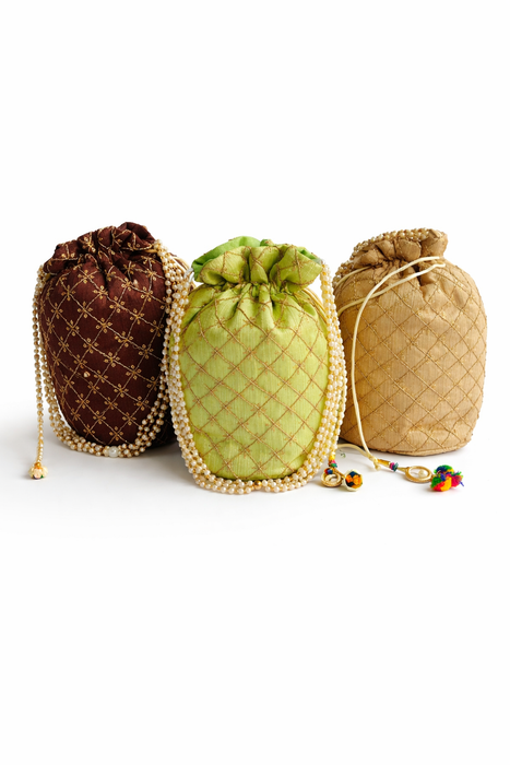 Beaded Potli Bag Bridal Jaal Drawstring Purse