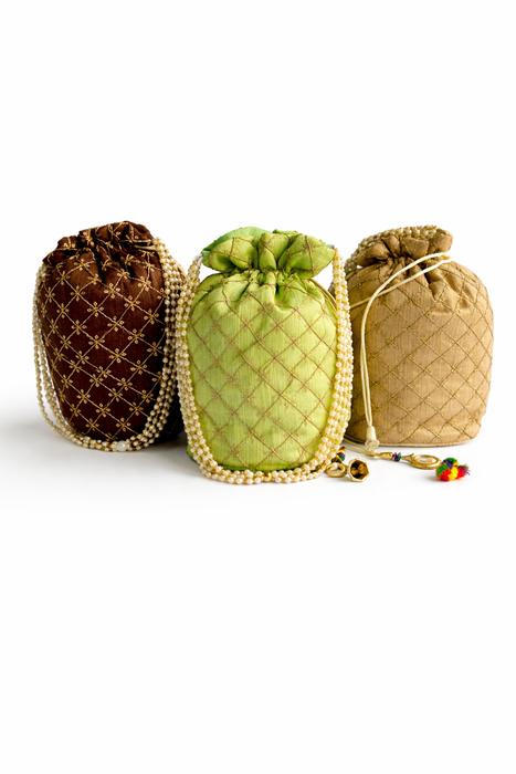 Beaded Potli Bag Bridal Jaal Drawstring Purse