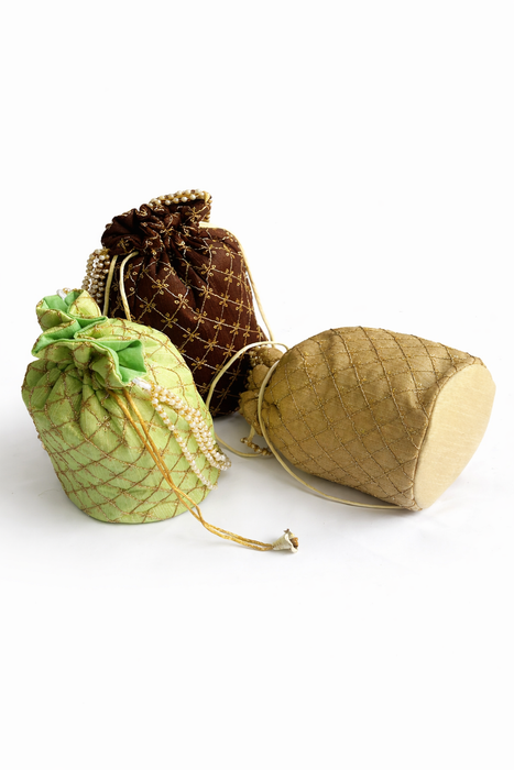Beaded Potli Bag Bridal Jaal Drawstring Purse