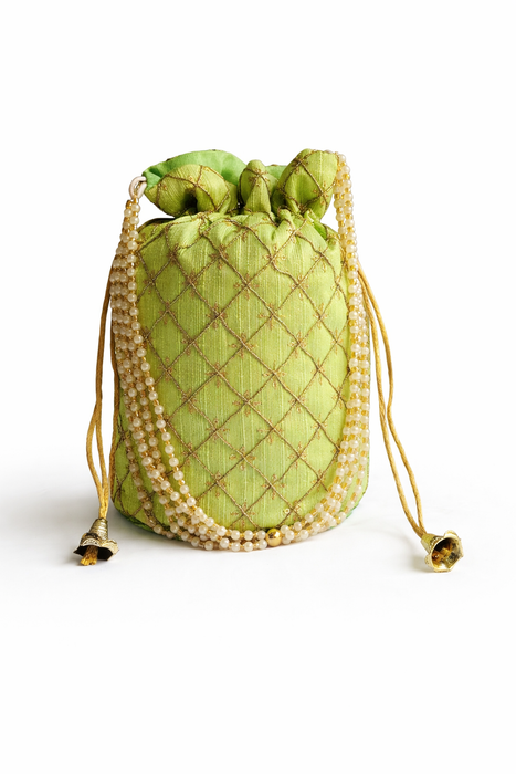 Beaded Potli Bag Bridal Jaal Drawstring Purse