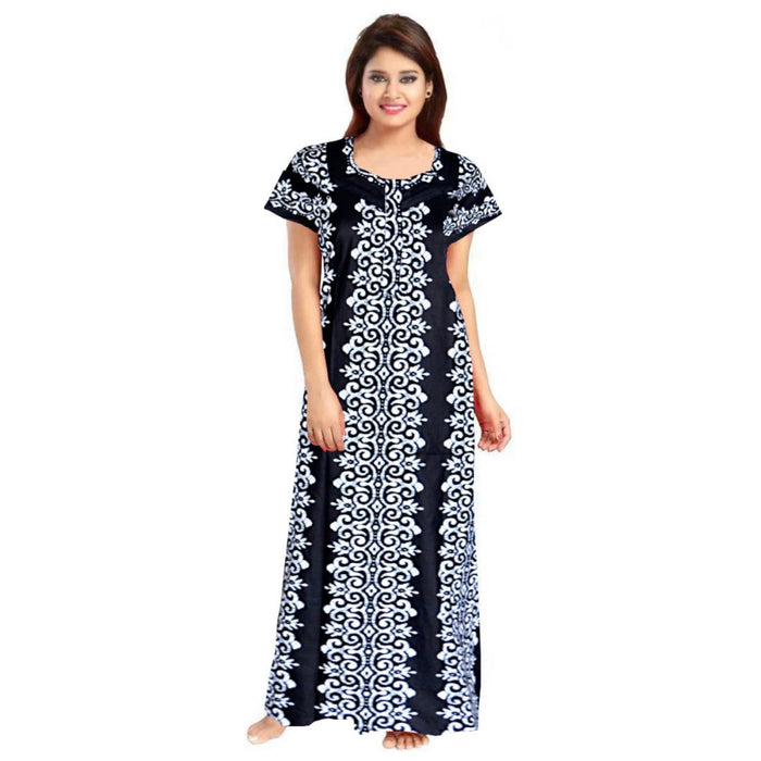 Women's Cotton Night Maxi 2-Piece Set – Free Size Nightgown Combo for Women's Wear