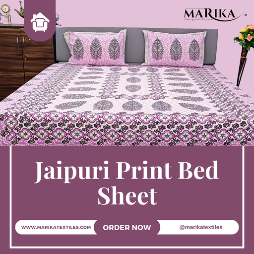 Purple Colour Cotton Bedsheet & Pillow Cover Set Purple Bedsheet | Shop Now