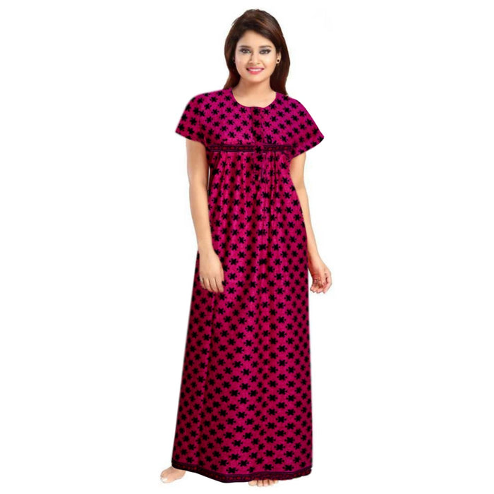 Cotton Night Dress Maxi 2pc Set of Free Size Nightgowns for Women from Marika Textiles