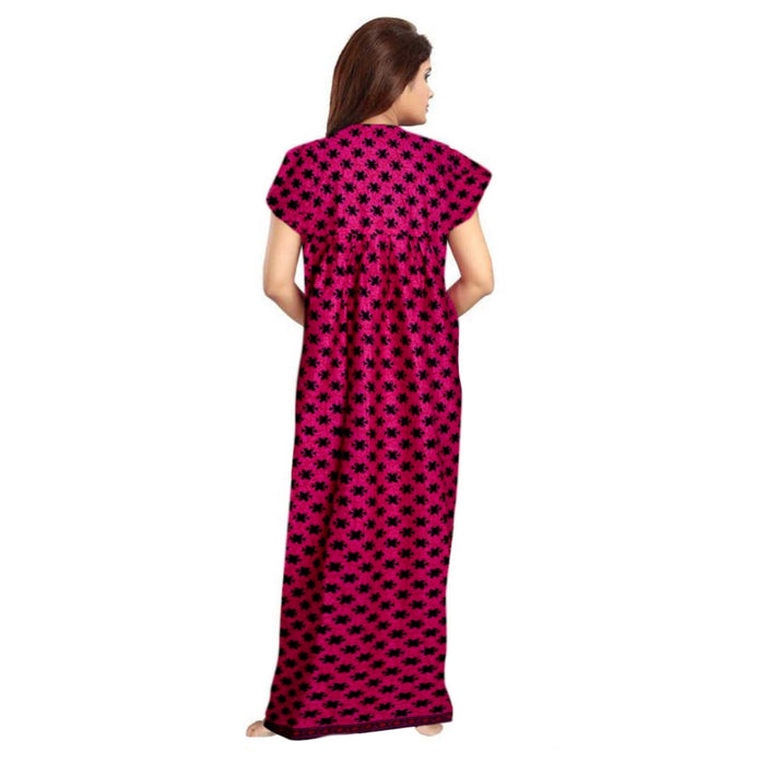 Cotton Night Dress Maxi 2pc Set of Free Size Nightgowns for Women from Marika Textiles