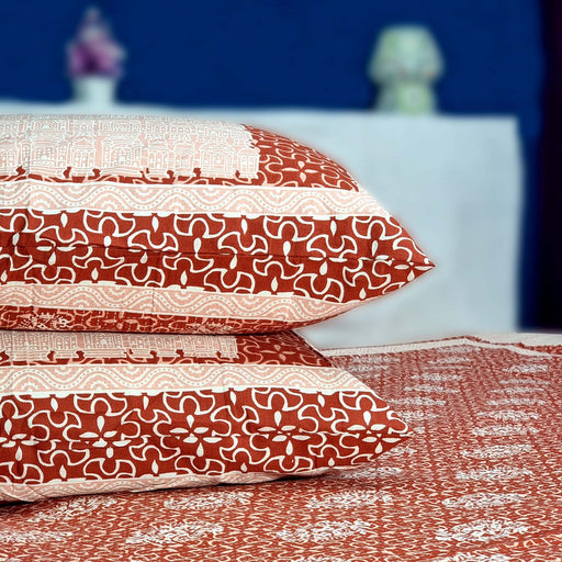 Red Color Rajasthani Print Bedsheet | Hawa Mahal Print