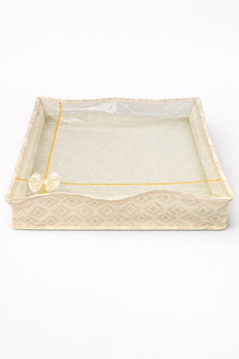 Golden Saree Folder Bag with Transparent Cover | Non Woven Clothes Storage Organizer with Zip Closure (Copy)