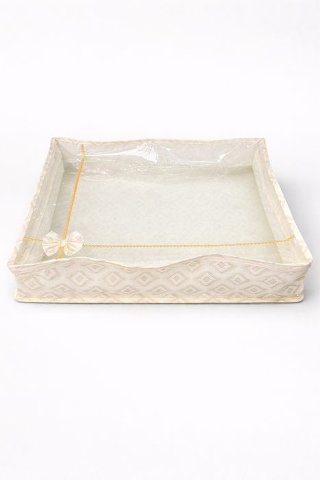 Golden Saree Folder Bag with Transparent Cover | Non Woven Clothes Storage Organizer with Zip Closure (Copy)