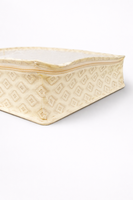 Golden Saree Folder Bag with Transparent Cover | Non Woven Clothes Storage Organizer with Zip Closure (Copy)