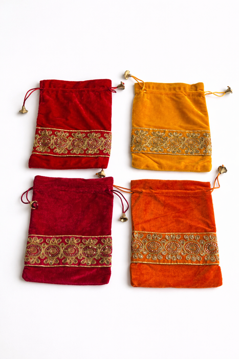 Velvet Potli Bag for Wedding Bridal Gift Pouch