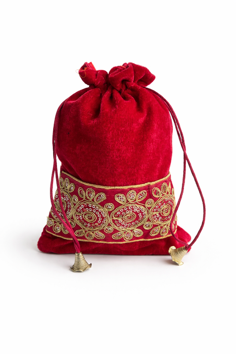 Velvet Potli Bag for Wedding Bridal Gift Pouch