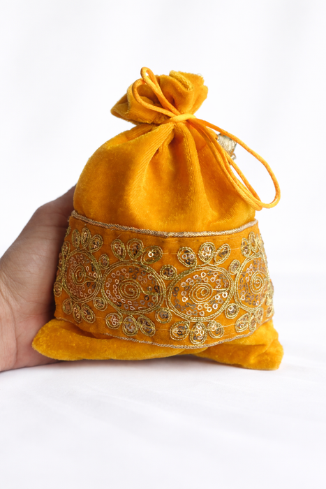 Velvet Potli Bag for Wedding Bridal Gift Pouch