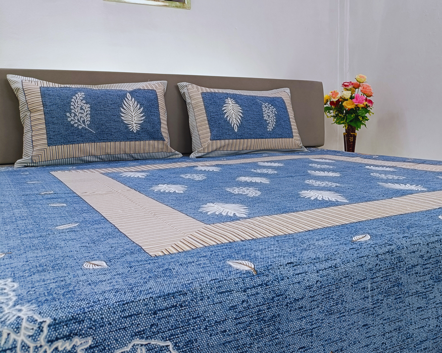 King Size Bedsheet For Your Bed | Blue Colour Bedsheet | Buy Now