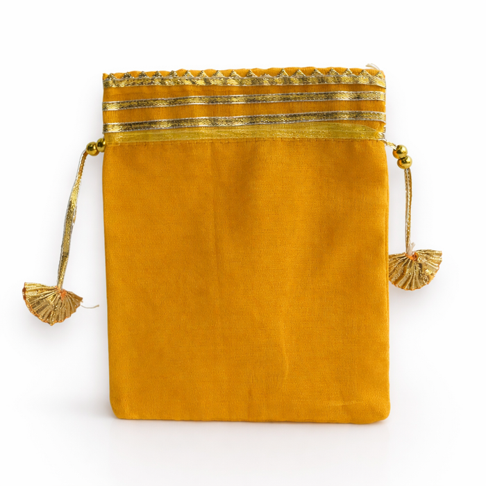 Silk Tissue Potli Bag Wedding Favor Drawstring Pouch