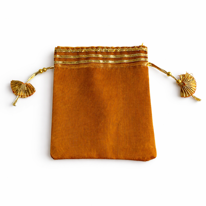 Silk Tissue Potli Bag Wedding Favor Drawstring Pouch