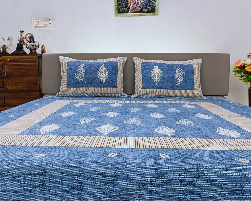 King Size Bedsheet For Your Bed | Blue Colour Bedsheet | Buy NowBedsheet with 2 Pillow Cover 3D Print Bedspread King Size | Shop Now