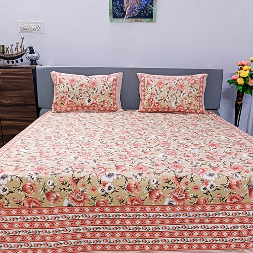 Luxurious King Size Indian Bedsheet Jaipuri Print Bedsheet | Buy Now