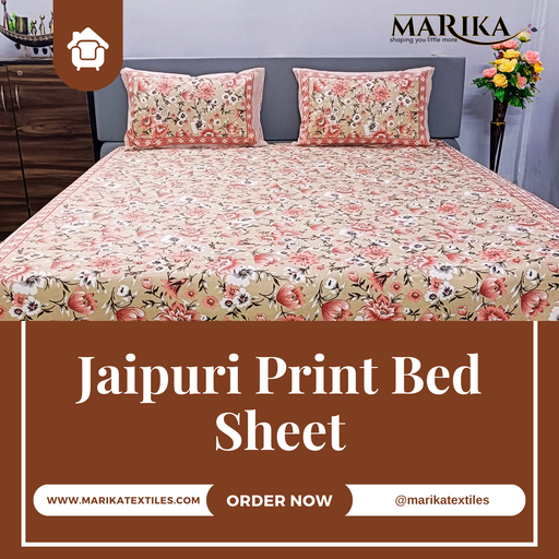 Luxurious King Size Indian Bedsheet Jaipuri Print Bedsheet | Buy Now