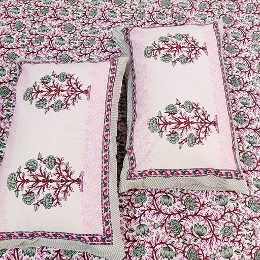 Handcrafted Cotton Bedsheets With Pillow Covers Set | Shop Today