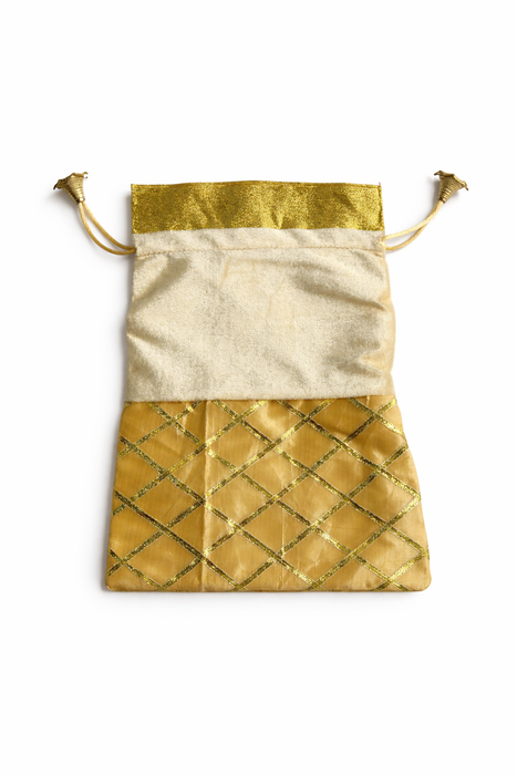 Checked Potli Bag – Wedding Favor Drawstring Pouch