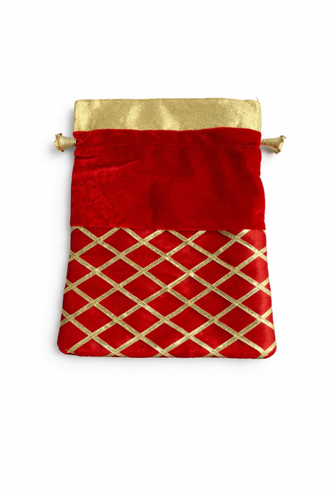 Checked Potli Bag – Wedding Favor Drawstring Pouch