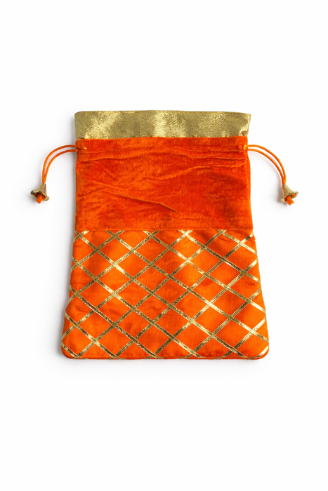 Checked Potli Bag – Wedding Favor Drawstring Pouch