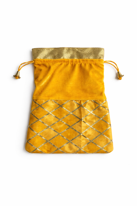 Checked Potli Bag – Wedding Favor Drawstring Pouch