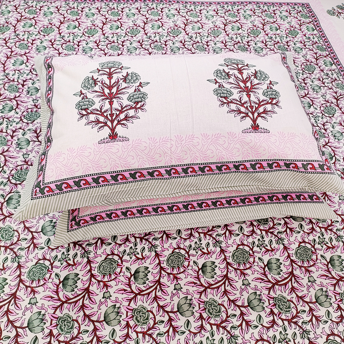 Handcrafted Cotton Bedsheets With Pillow Covers Set | Shop Today