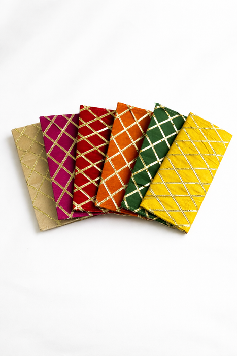 Silk Wedding Gift Envelope – Gold Checkered Work