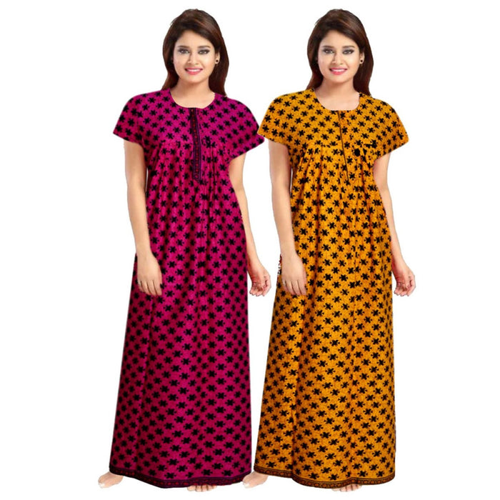 2pc Set of Cotton Maxi Night Dress Combo for Women from Marika Textiles