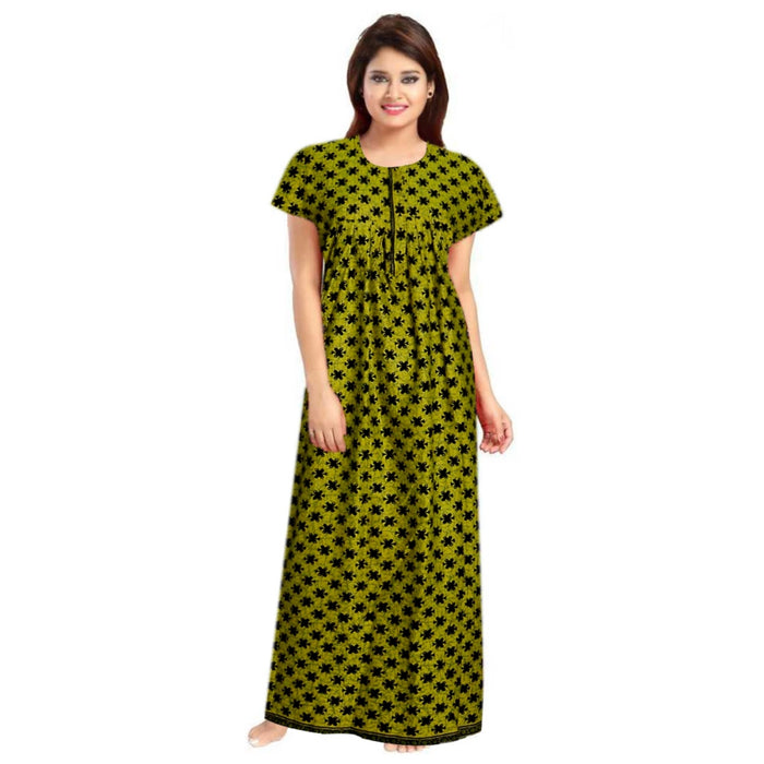 Pink & Green 2pc Set of Cotton Women's Maxi Night Dress Combo