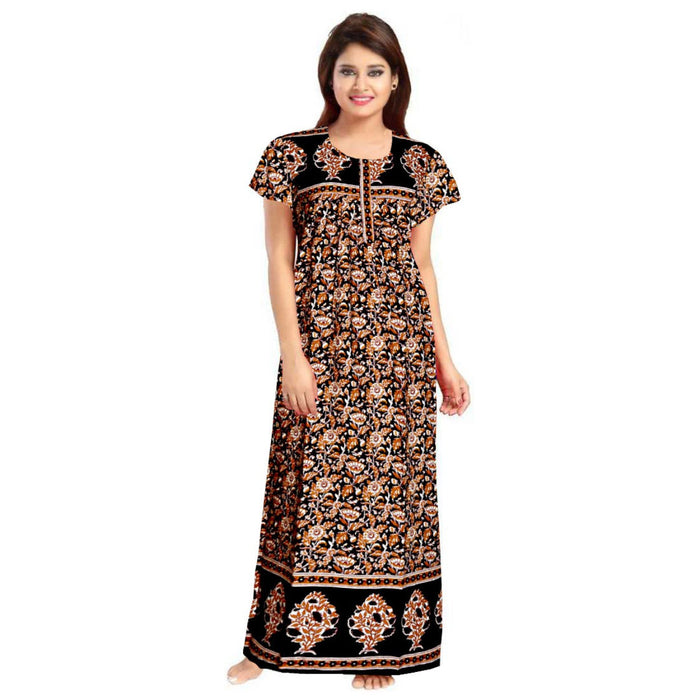 Marika Textiles presents a 2pc Set of Floral Print Cotton Maxi Night Dress for Women