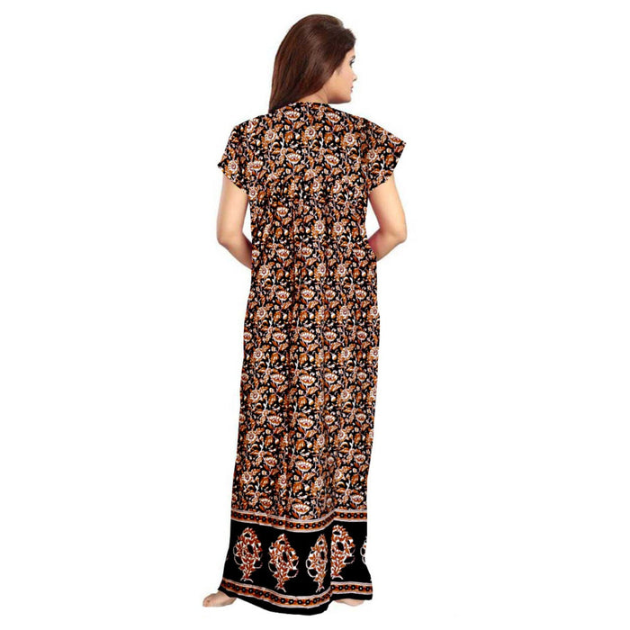 Marika Textiles presents a 2pc Set of Floral Print Cotton Maxi Night Dress for Women