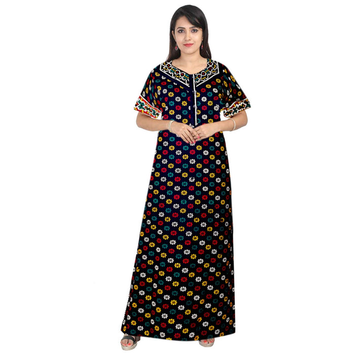 2-piece Cotton Women's Night Wear Maxi Dress Combo Set