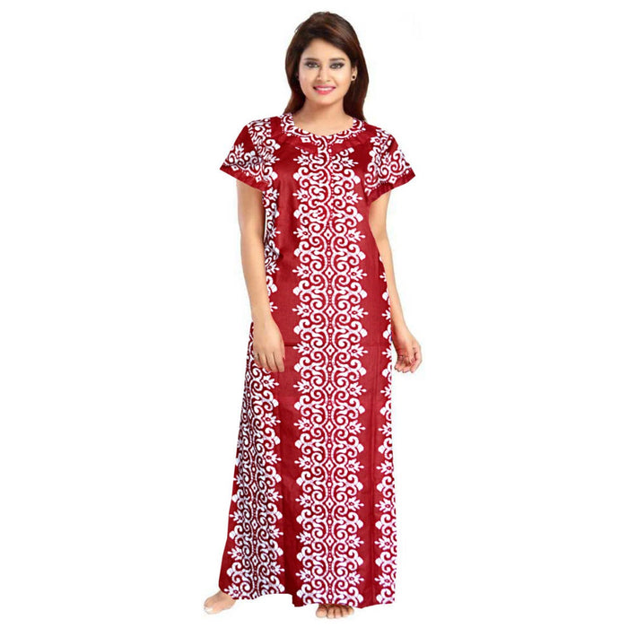 Casual Wear Women's 2-Piece Set of 100% Cotton Maxi Nighties Combo