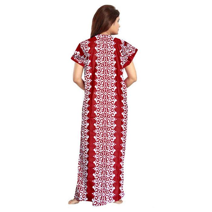 Casual Wear Women's 2-Piece Set of 100% Cotton Maxi Nighties Combo