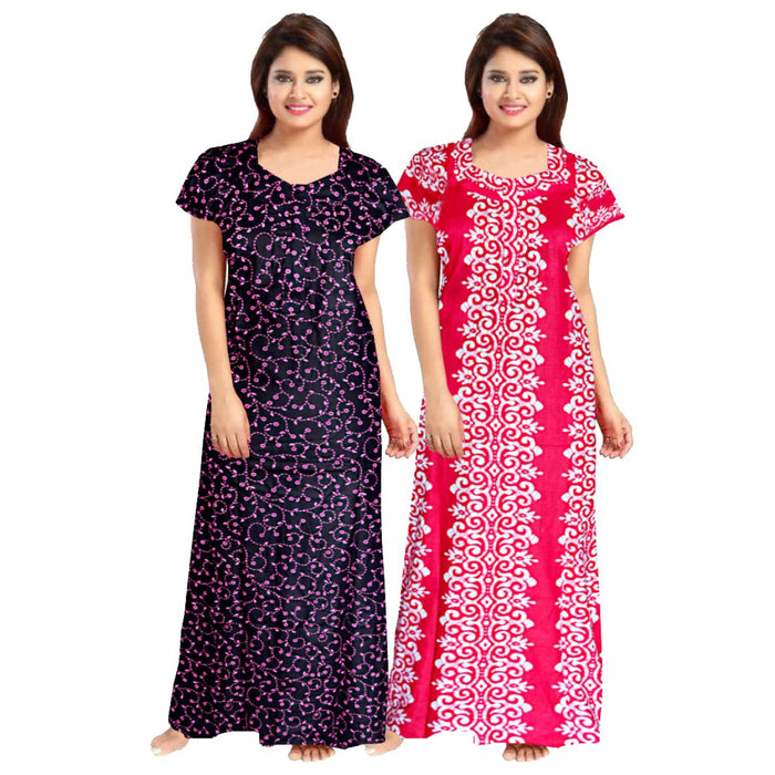 2-Piece Women's Maxi Night Dress Combo Set of Nightwear from Marika Textiles