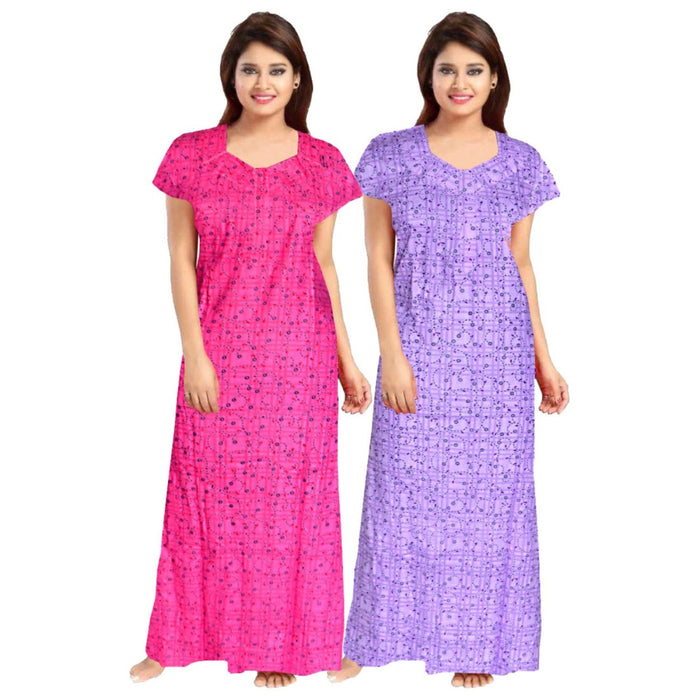 Purple & Pink Nighty Combo 2pc Set of Maxies from Marika Textiles