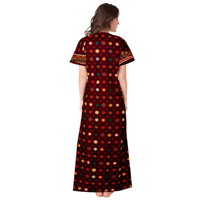 Indian Cotton Women's Maxi Night Dress 2pc Set from Marika Textiles