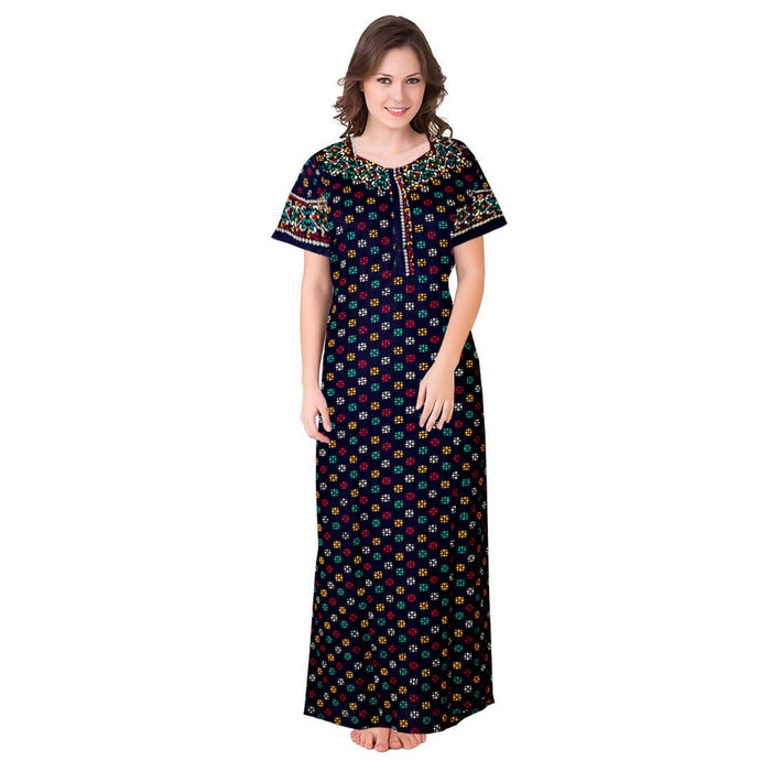 Indian Cotton Women's Maxi Night Dress 2pc Set from Marika Textiles