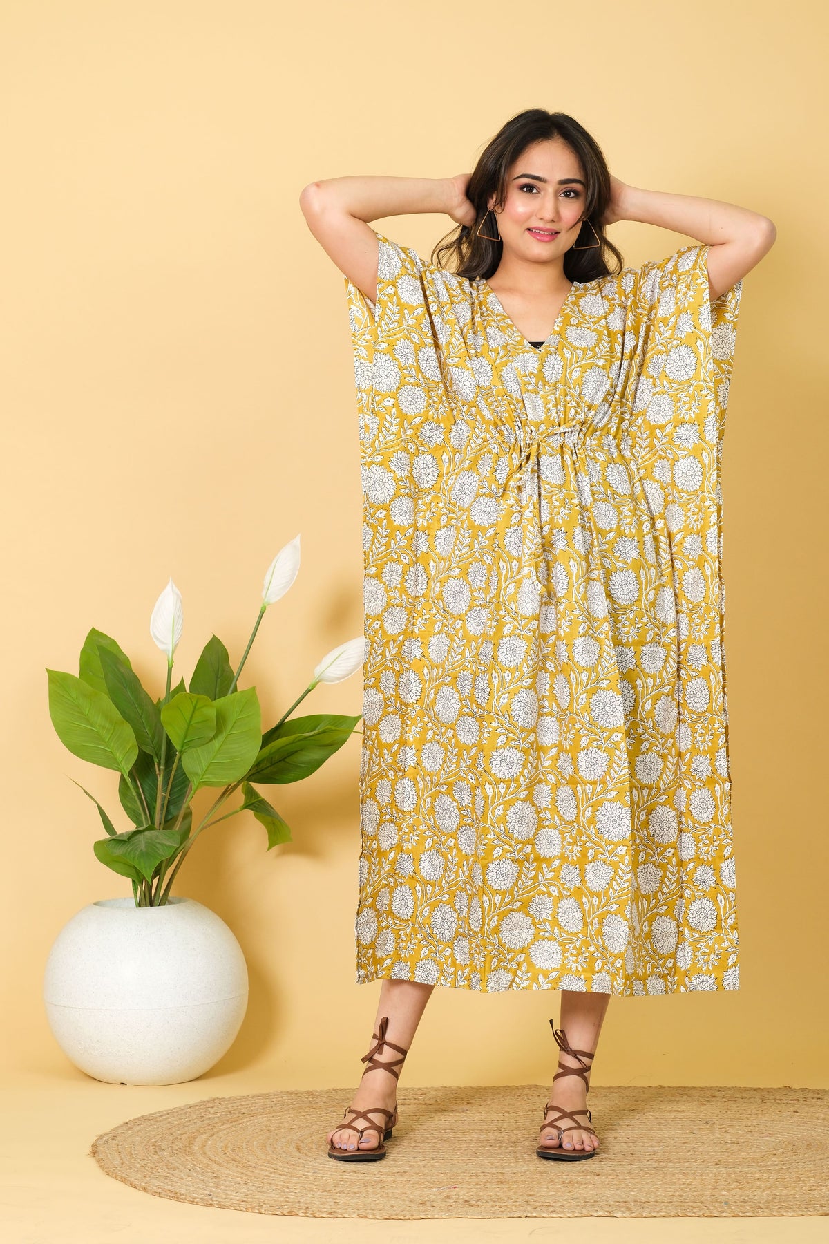 Maxi Dress Resort Wear Kaftan Buy Indian Cotton Kaftan Maxi Dress – Lounge Sleepwear Beach Cover-Up At ₹765 Shop Online