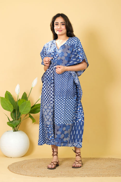 Indian cotton kaftan, free-size cotton caftan dress, perfect as a bikini cover-up, a wonderful gift for her