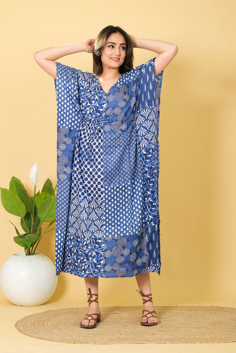 Indian cotton kaftan, free-size cotton caftan dress, perfect as a bikini cover-up, a wonderful gift for her