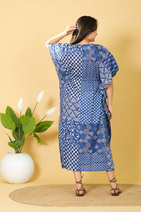 Indian cotton kaftan, free-size cotton caftan dress, perfect as a bikini cover-up, a wonderful gift for her