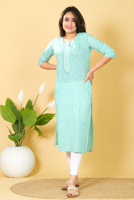 Mint Green & White Cotton Kurti Set Party Wear Top-Bottom at 1,040 Marika Textiles Mint Green & White Cotton Kurti Set Party Wear Top-Bottom at 1,040 Marika Textiles