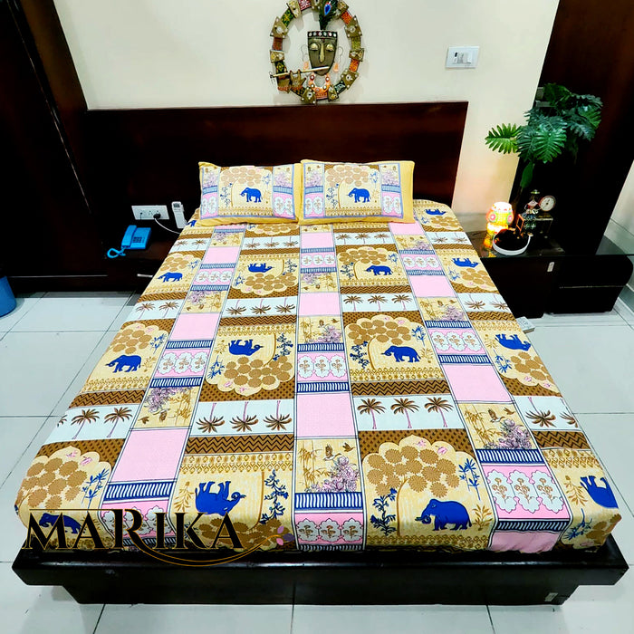 Pure Cotton Bedsheet Animal Print Beautiful Bedcover | Buy Now