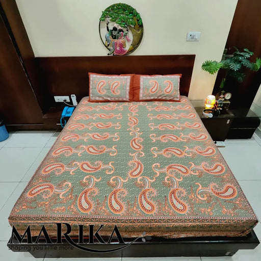 Paisley Print Pure Cotton Bedsheet For Your Bedding | Buy Online Bedsheet